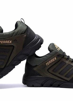 Мужские кожаные кроссовки adidas terrex green2 фото