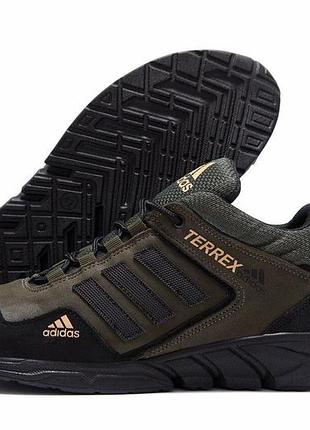 Мужские кожаные кроссовки adidas terrex green3 фото