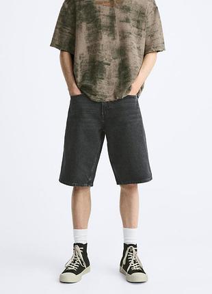 Шорты zara багги джинсовые 1538/499 black