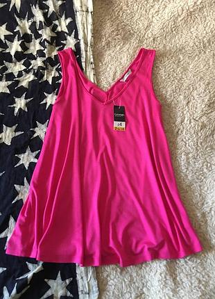 Розовая новая майка-трапеция