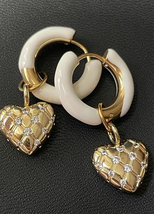 Сережки - кільця з підвісками ♥️