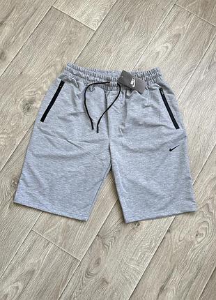 Трикотажні однотонні сірі шорти nike на літо якісні чоловічі шорти найк трикотаж туреччина