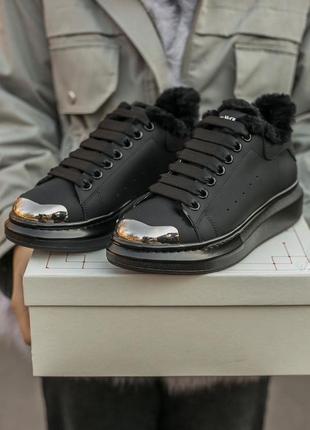 Теплі кросівки alexander mcqueen luxury жіночі чорні