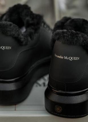Теплые кроссовки alexander mcqueen luxury женские черные5 фото