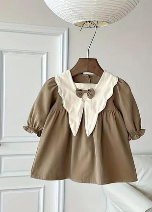 Сукня колір бежевий / коричневий , розмір 6-9 місяців , сукня для фотосесії , елегантна