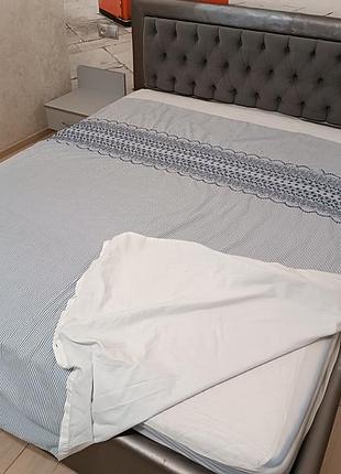 Підковдра підодіяльник в смужку з вишивкою1 фото