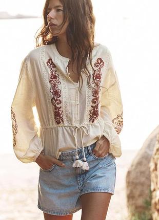 Сорочка жіноча з вишивкою zara new