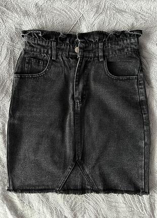 Джинсова спідниця чорна