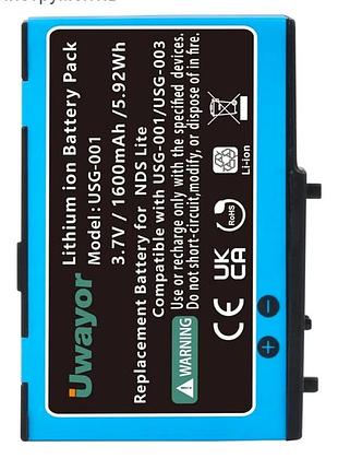 Аккумулятор ds lite, сменный аккумулятор usg-003/usg-001 на 1600 маг для nintendo ds lite,