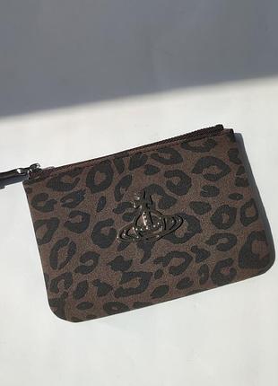 Оригінальний вінтажний гаманець vivienne westwood леопардовий принт коричневий orb