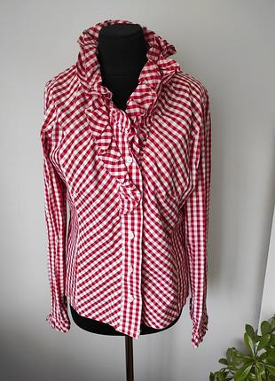 Винтажная баварская блузка в клеточку 42 р от alpin