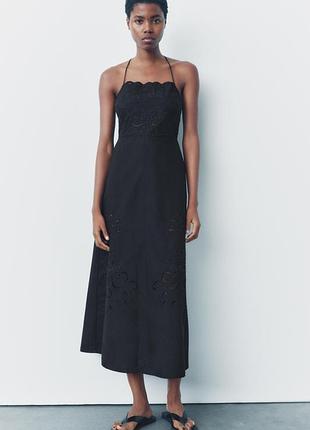 Сукня чорна про шва вишивка zara нова