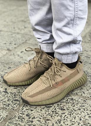 Кроссовки летние adidas yezzy 350 бежевые