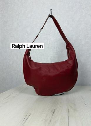 Жіноча сумка хобо ralph lauren, натуральна шкіра