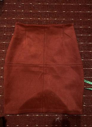 Юбка карандаш эко замш