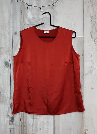 Майка атласная шелковая базовая кораллового цвета р 18 батал нимечки