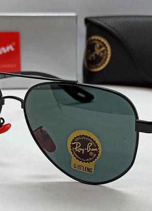 Ray ban ferrari очки капли мужские солнцезащитные черные линзы стекло в черном металле