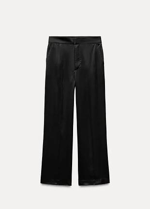 Атласні штани straight fit - zw collection black | 2678/244/800