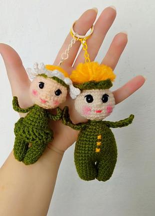 Пара виробів ручної роботи. хлопчик кульбаб із подружкою 💚💛🤍
