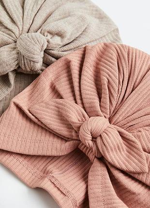 Тонка дитяча шапка шапочка тюрбан в рубчик h&m hm для дівчинки