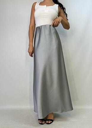 Жіноча довга спідниця максі сіра під zara