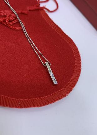 Кулон підвіска срібна лінія з камінням