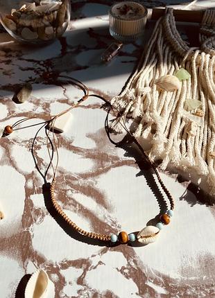 Прикраса шнурок морька тематика мушля дерево