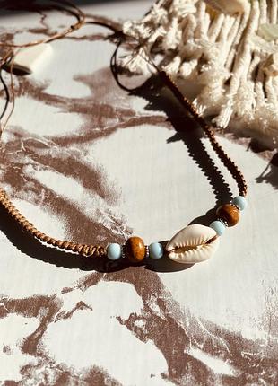 Прикраса шнурок морька тематика мушля дерево