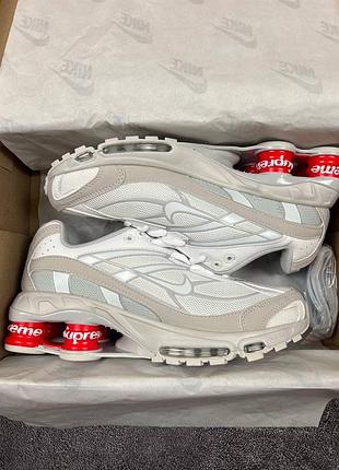 Nike x supreme shox ride 2 white red 3