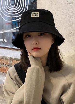 Панамка тканевая черная