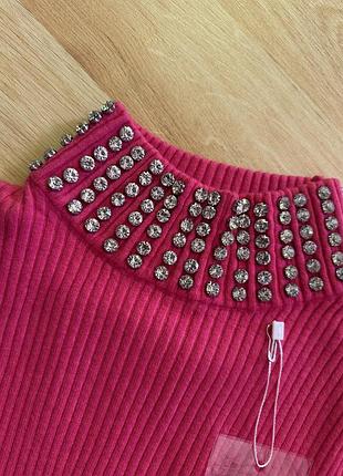 Светр в рубчик з камінчиками 3