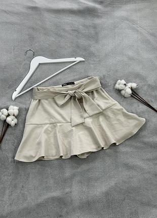 Спідниця жіноча коротка світла zara коротка юбка на кожен день спідниця волан