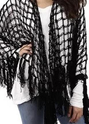 Хустка макраме кроше вʼязана zara на плечі ажурна хустка