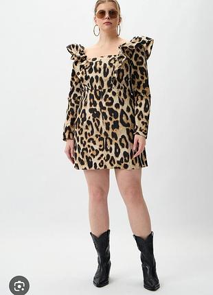 Лепардовое мини платье 5