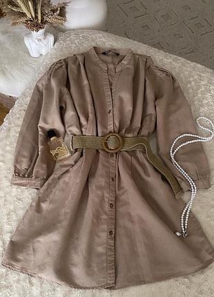 Сукня льняна кемел zara
