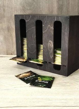 Органайзер для пакетиков чая деревенняй из дерева 200х235х100мм 3мм