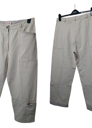 Винтажные широкие брюки высокая посадка карманы 100%  cotton