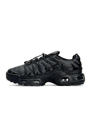 Мужские кроссовки nike air max plus tn lace toggle dark grey black