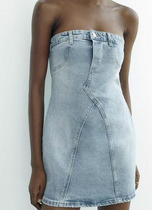 Джинсовое платье zara р.l