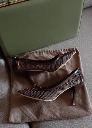 Туфли прозрачные лодочки италия в сетку ,сеточка