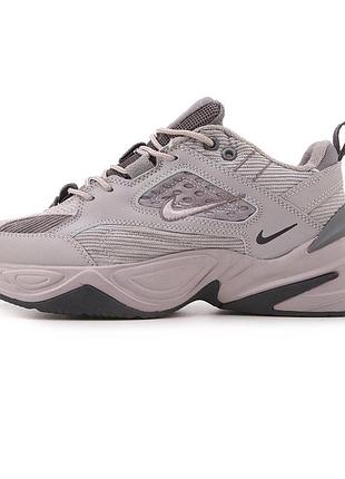 Женские кроссовки nike m2k tekno grey найк серого цвета