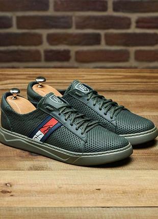 Чоловічі літні кросівки кеди hilfiger хакі