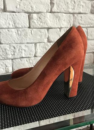 Туфли замшевые терракотовые