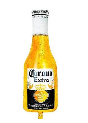 Фольгована кулька фігура "пляшка пива corona" жовта 91х35 см.