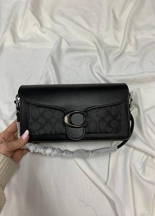 Сумка натуральна шкіра чорного кольору сумка coach