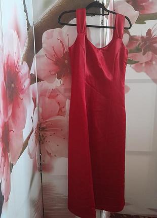 Сукня червона атласна коктейльна на урочистість