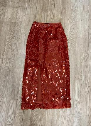 Спідниця із паєток zara, юбка