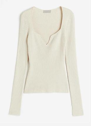 Топ h&m молочний з фігурним вирізом на грудях