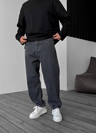 Стильні широкі джинси baggy у сірому кольорі