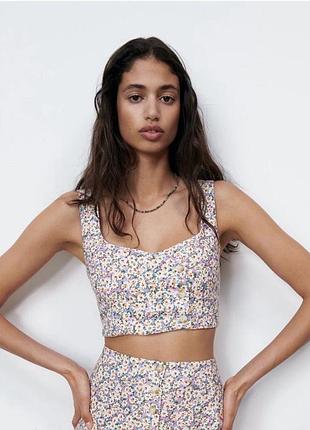 Топ из льна zara